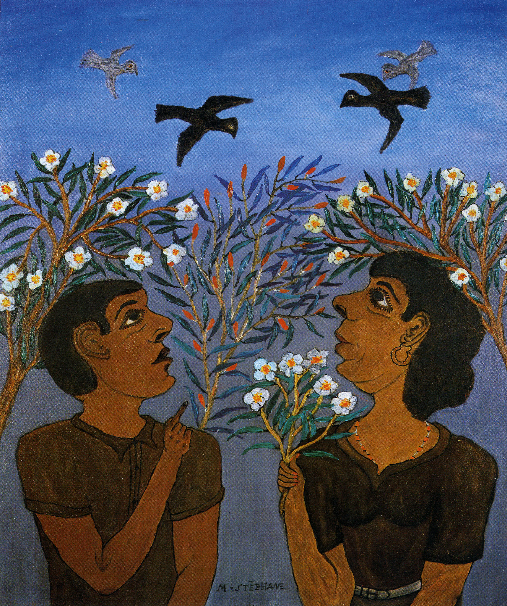 Man, Woman, Birds, Flowers, 1978