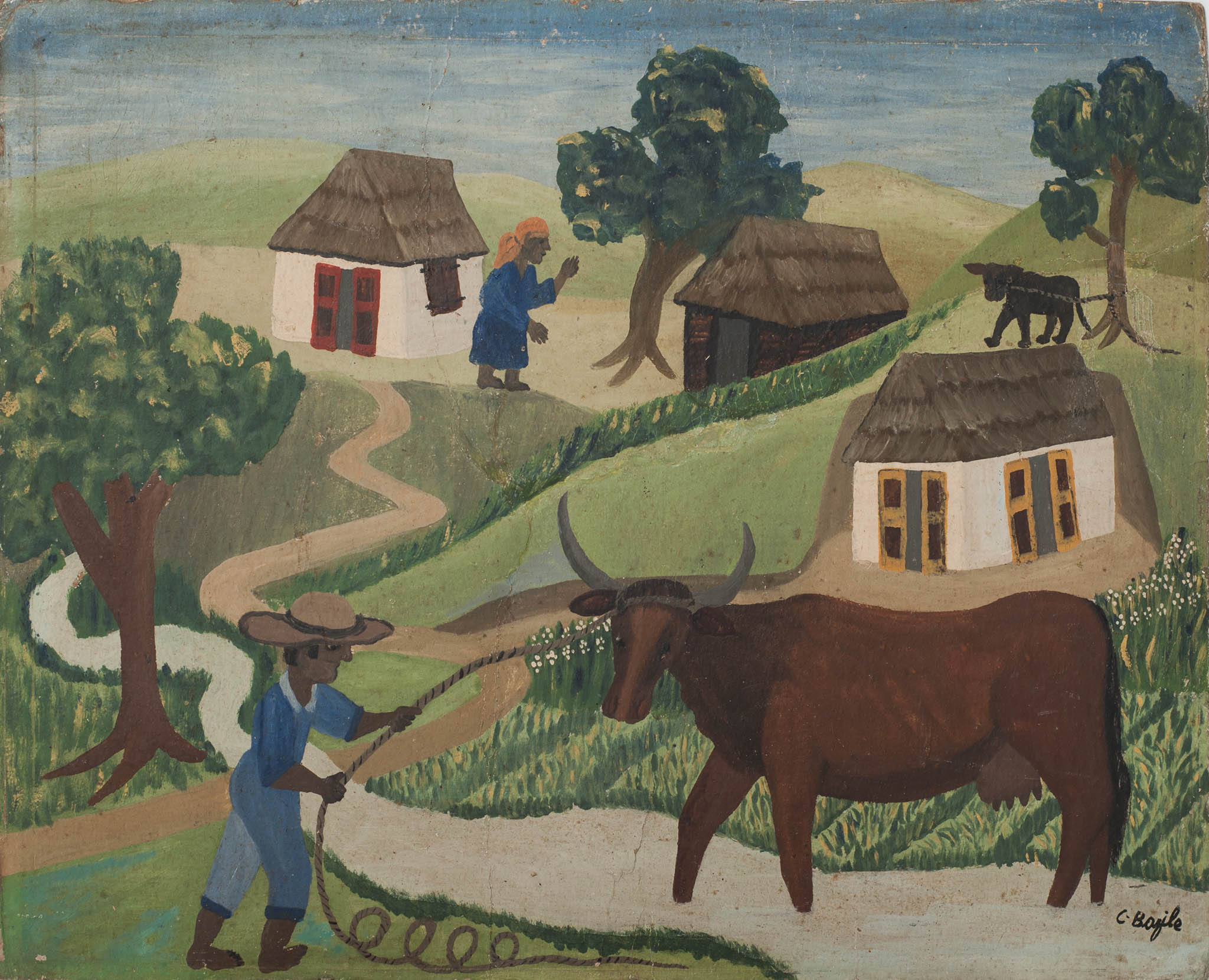 Untitled (Man roping Ox)