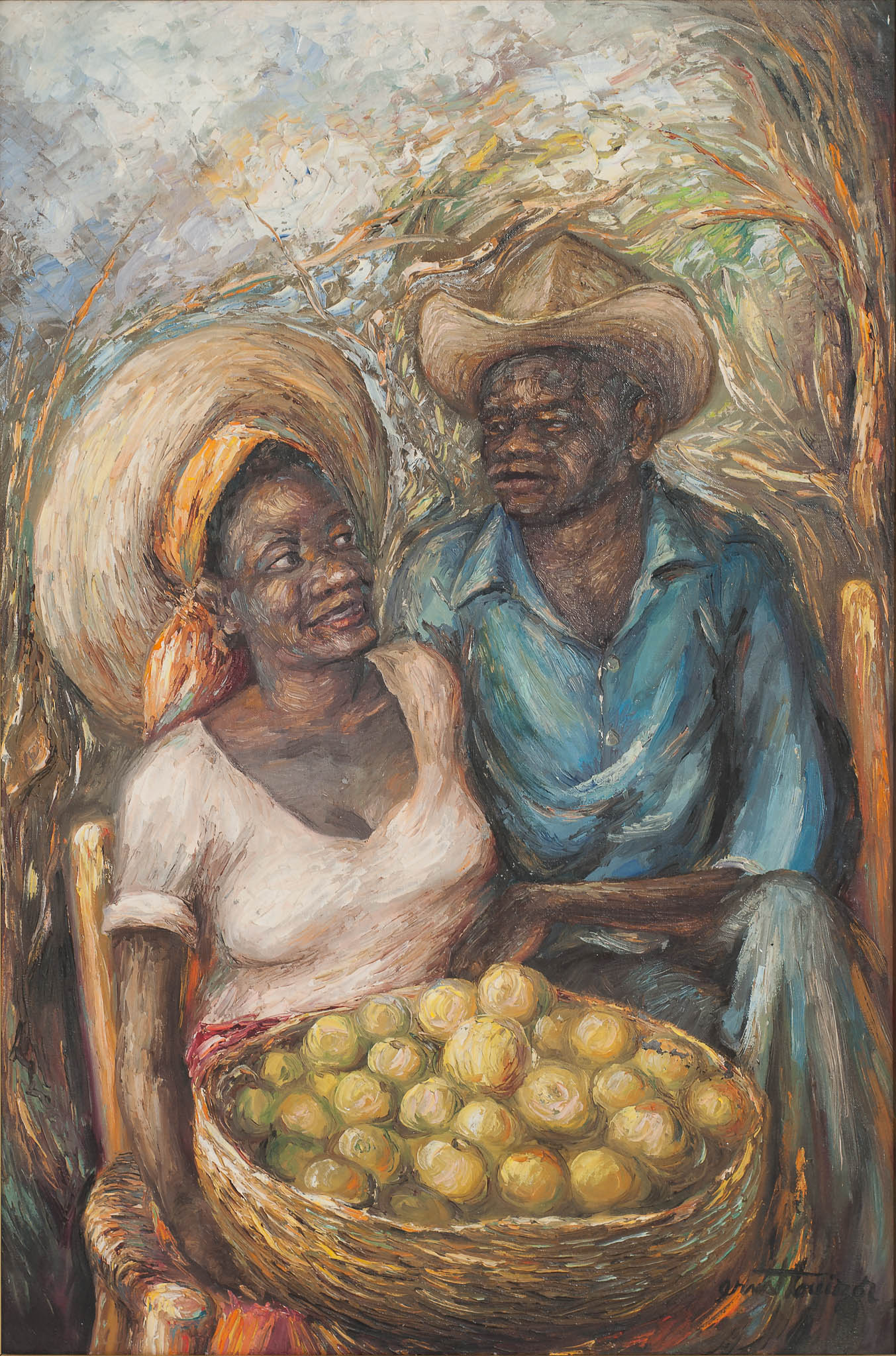 Couple with Fruit Basket, 1977