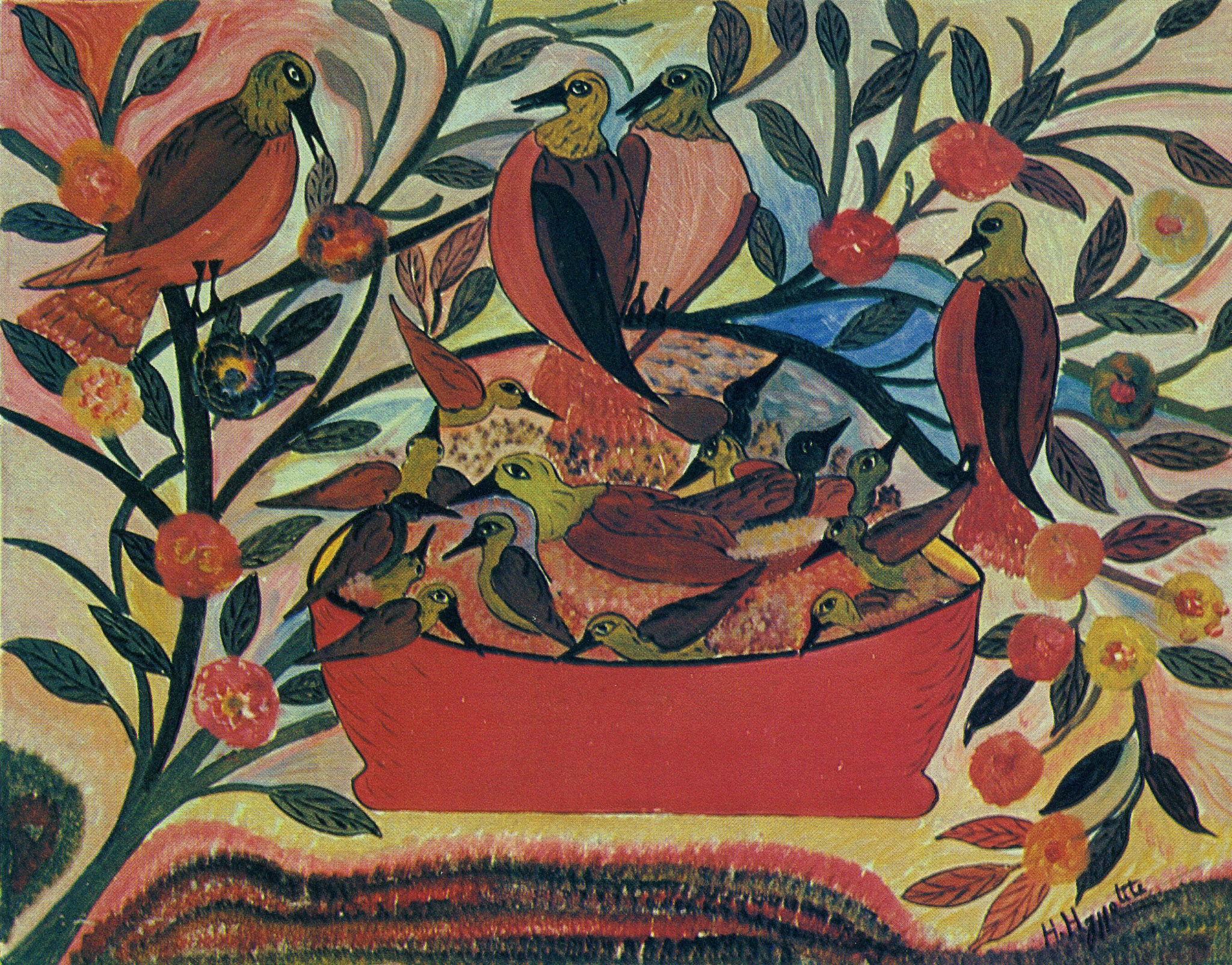 Birds, Flowers and Pink Basket, 1947
