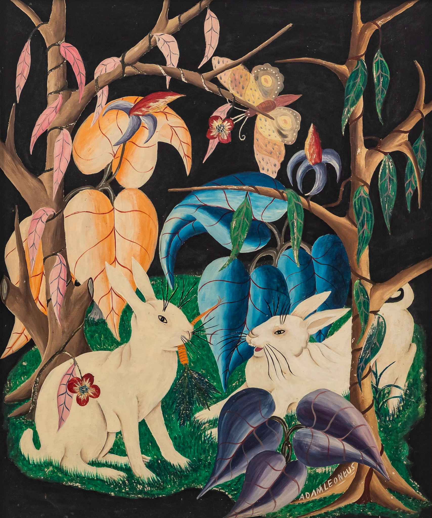Rabbits with butterfly, 1957