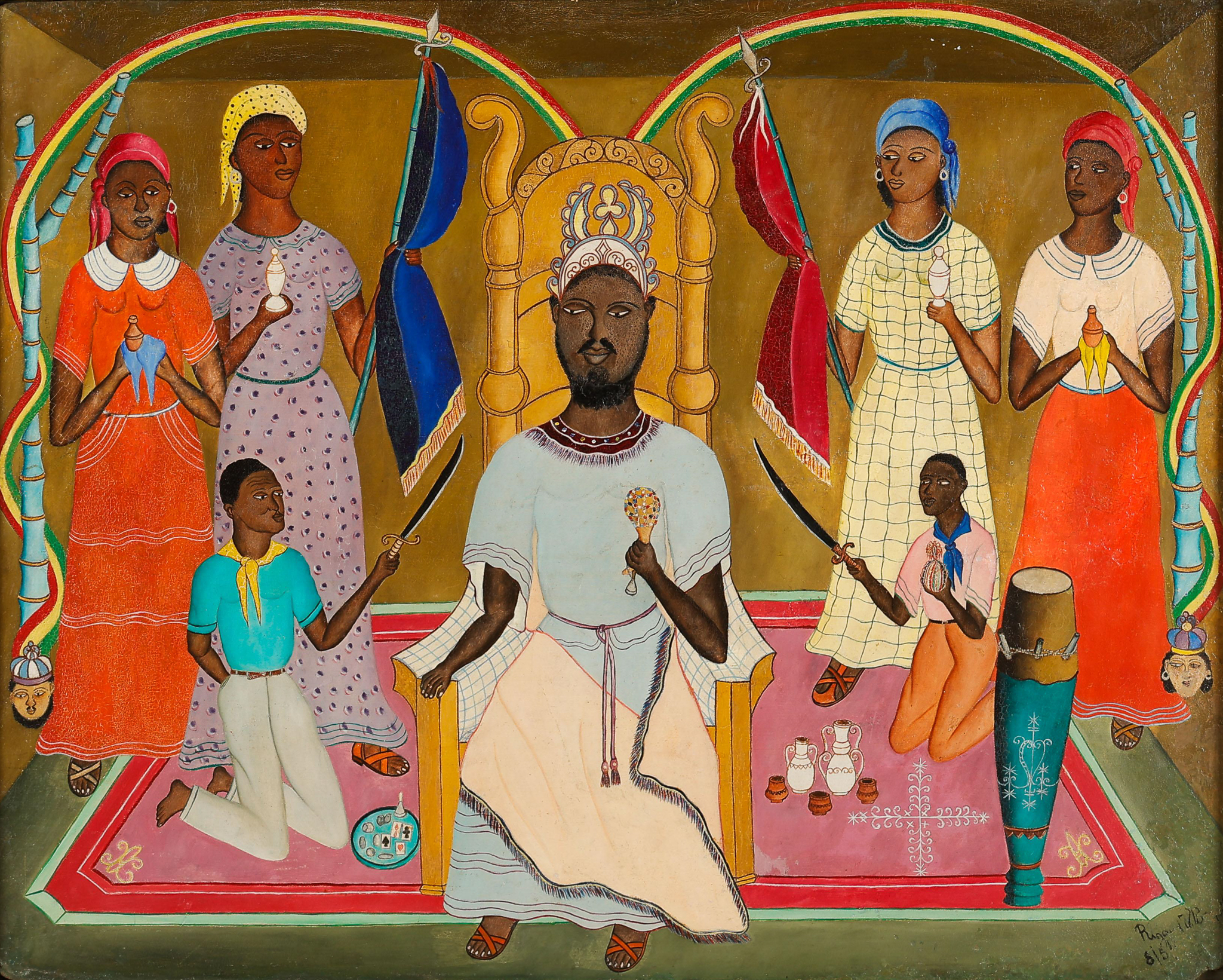 Vodou God Adoration, Dated 1949