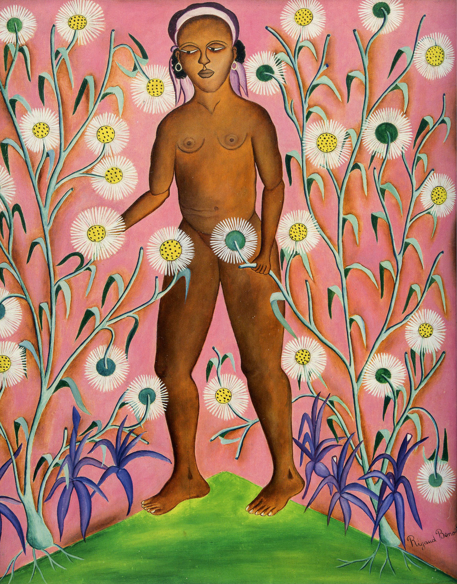 Nude among flowers, pre-1954
