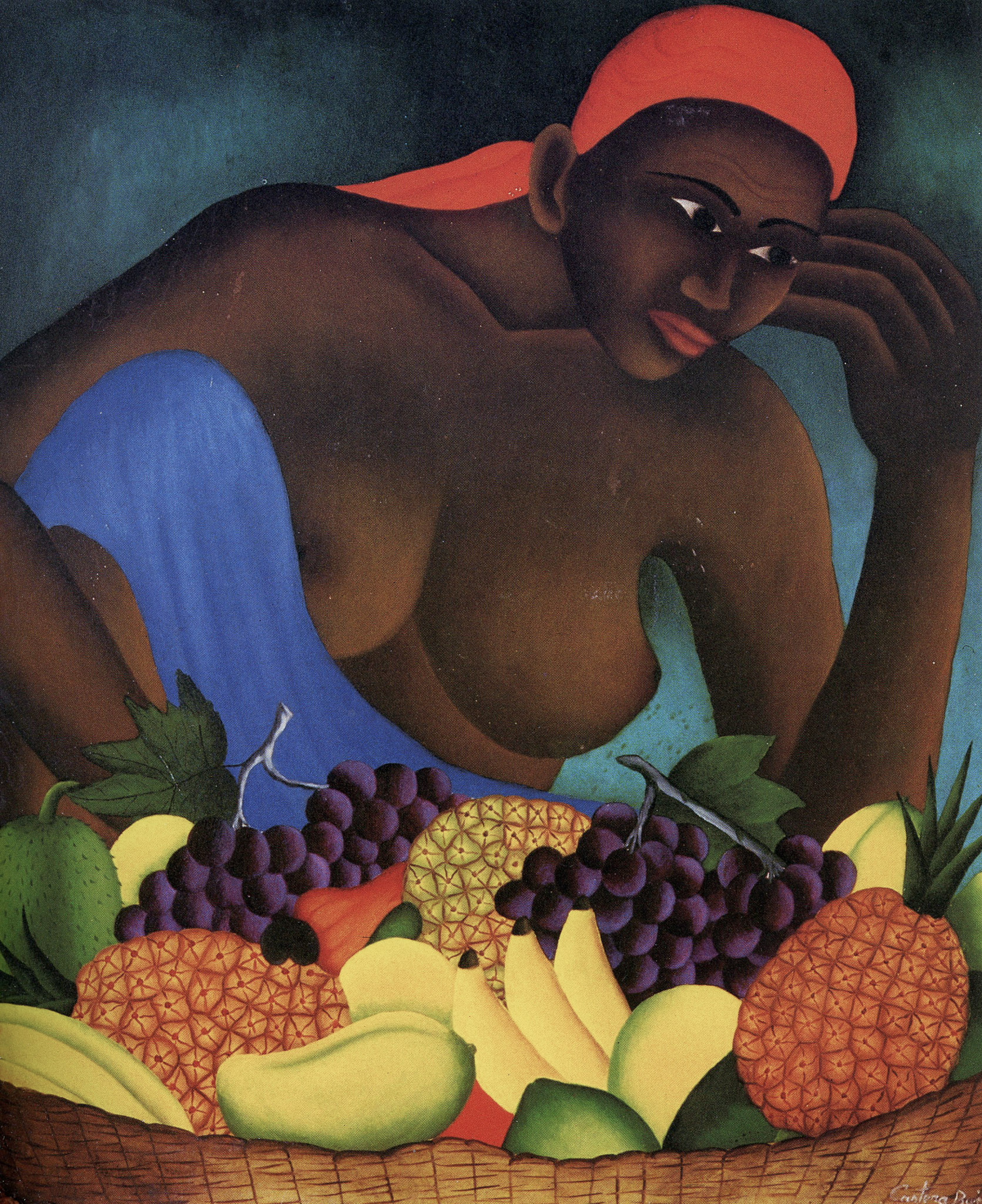 Woman with fruit, n.d.