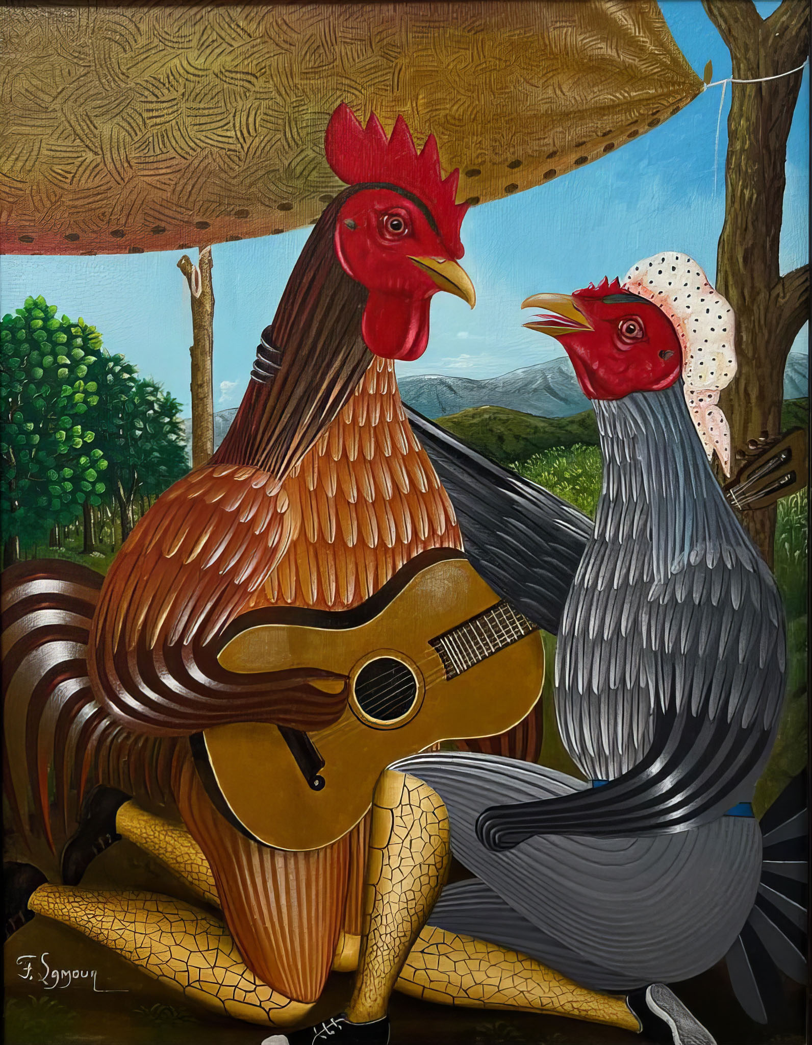 Untitled (Rooster playing guitar), n.d.