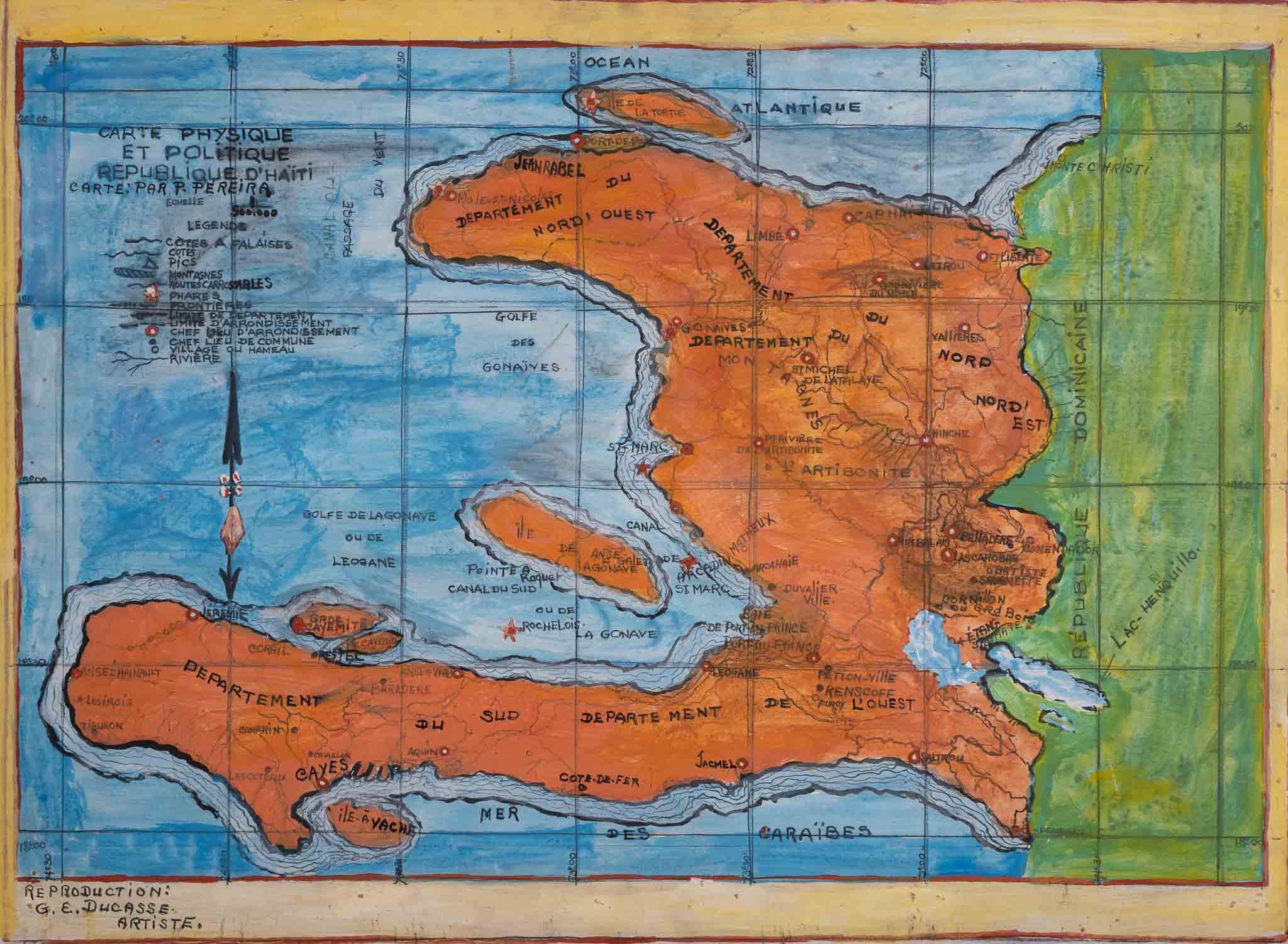 Map of Haiti, 1970s
